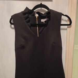 Calvin Klein Black Dress with Ruffle Neckline
